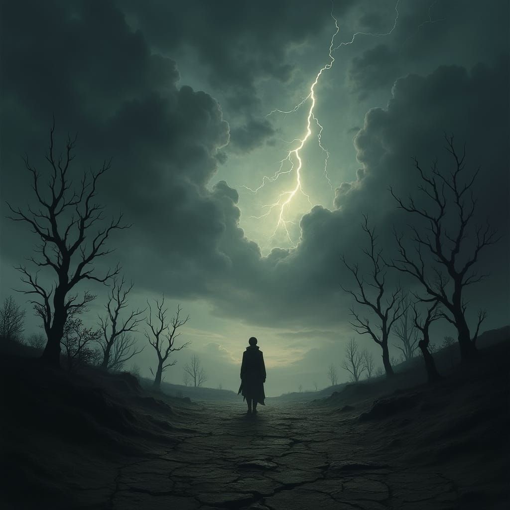 Ethereal Stormscape in Dark Romantic Style