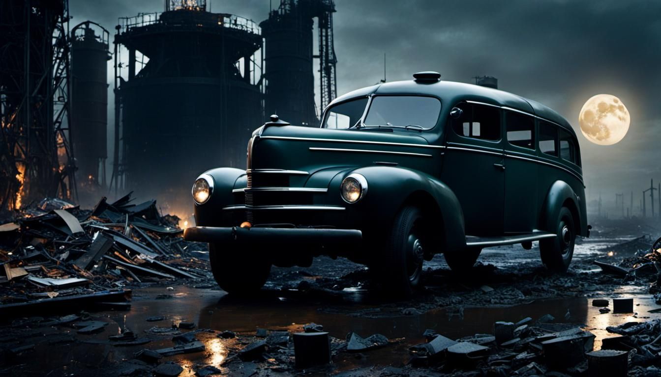 Wasteland Beauty: 1940s Masterpiece with Dark Atmosphere