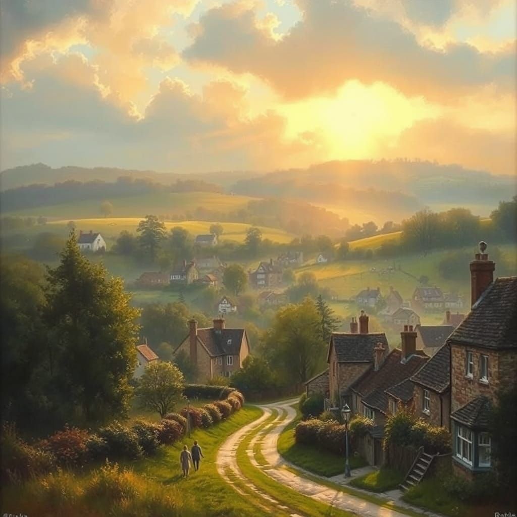 Whimsical Landscape of Yate, Gloucestershire, in Romantic St...