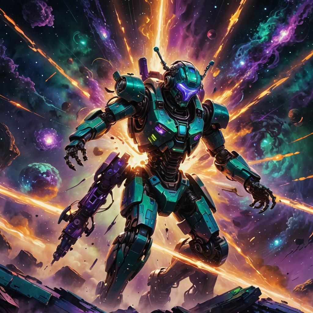 Robot in Galactic Storm Concept Art