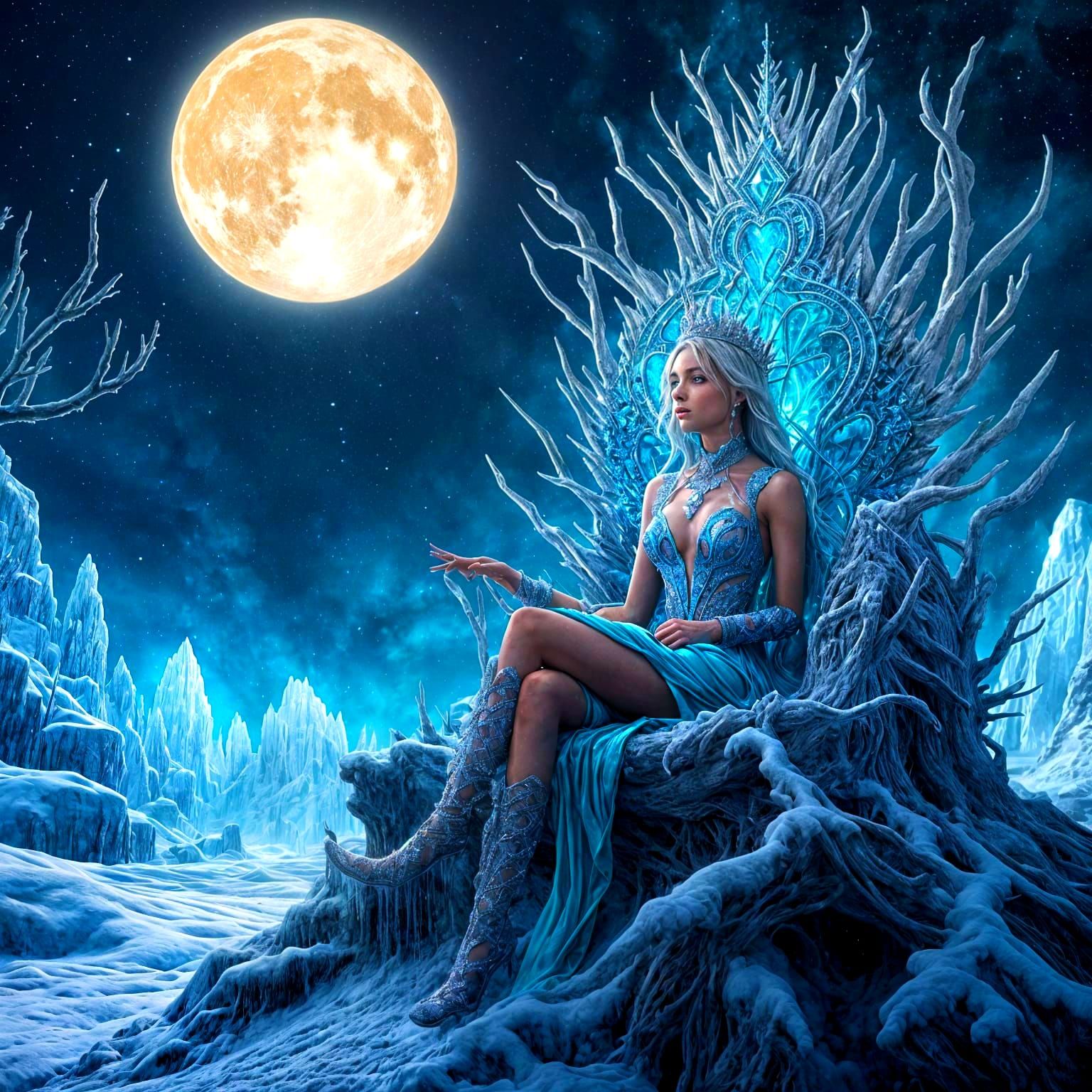 The Ethereal Winter Queen's Celestial Throne