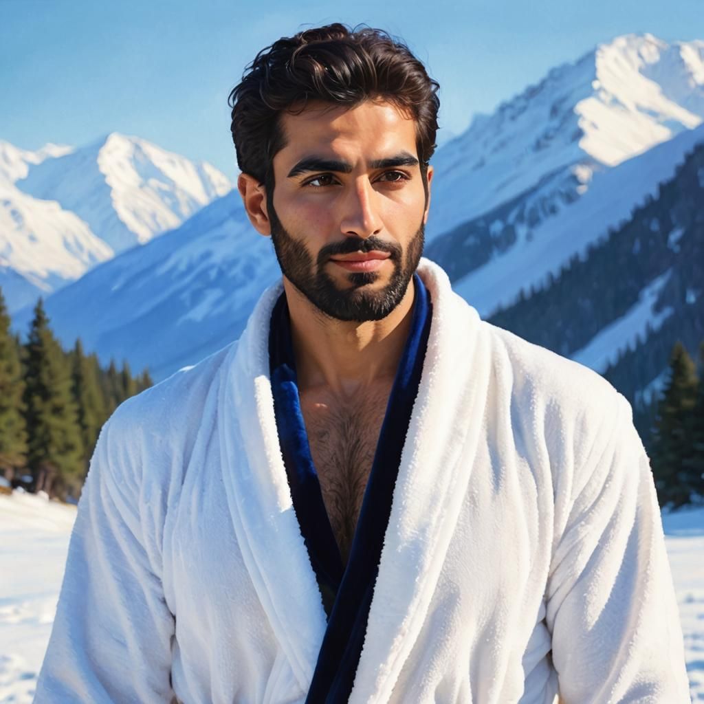 Velvet Robe Portrait in Impressionist Style