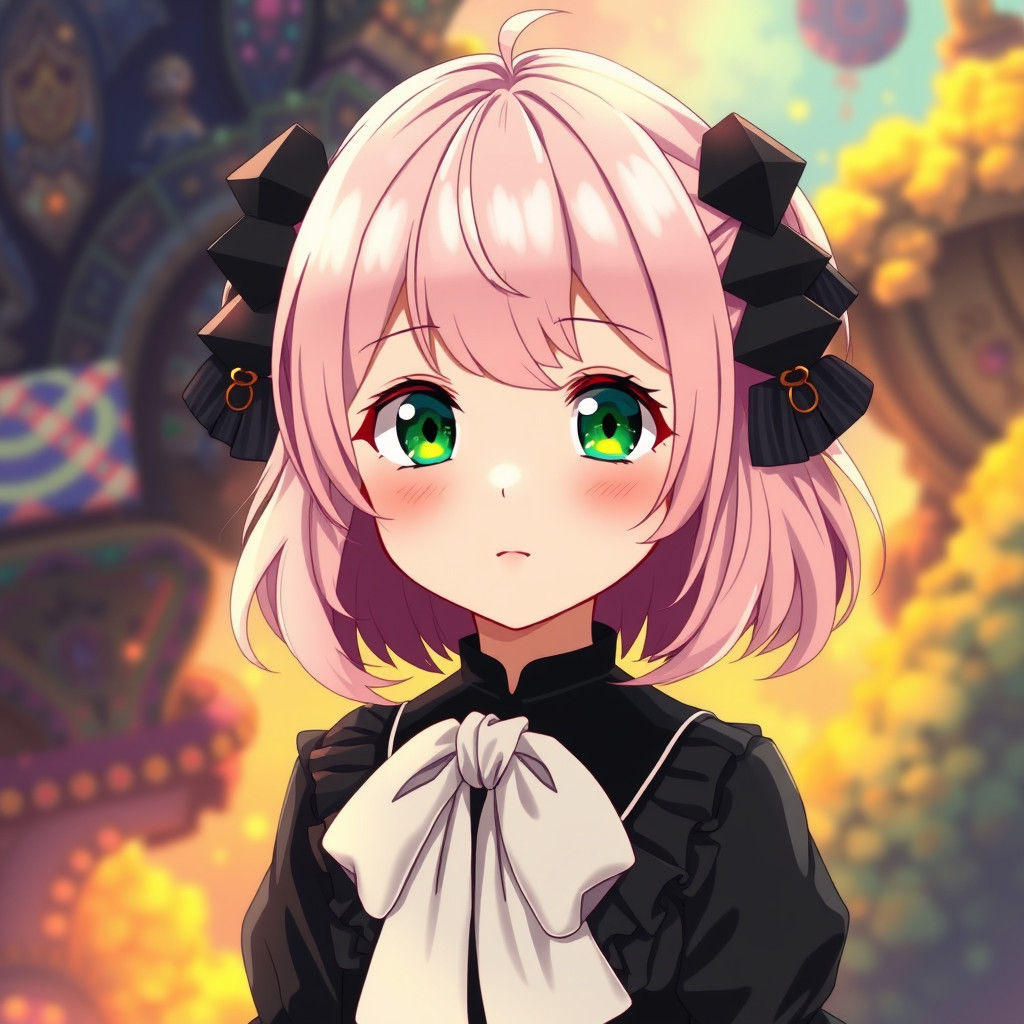 Anime Girl with Pink Hair in Matte Painting Style