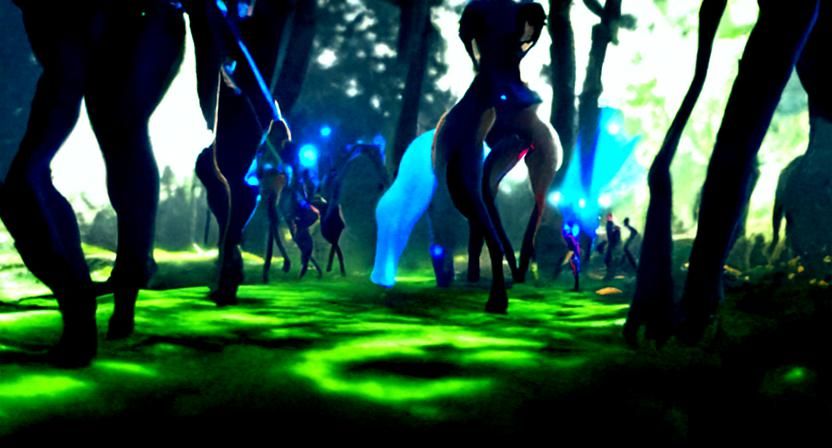 Enchanted Forest Rave with Fantasy Creatures