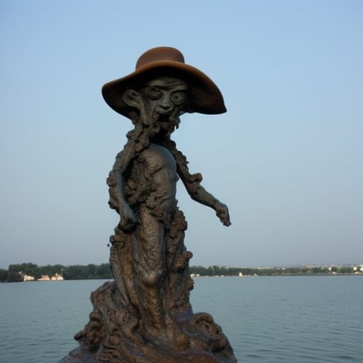 J.J. Cale Sculpture Worshipped by Octopuses