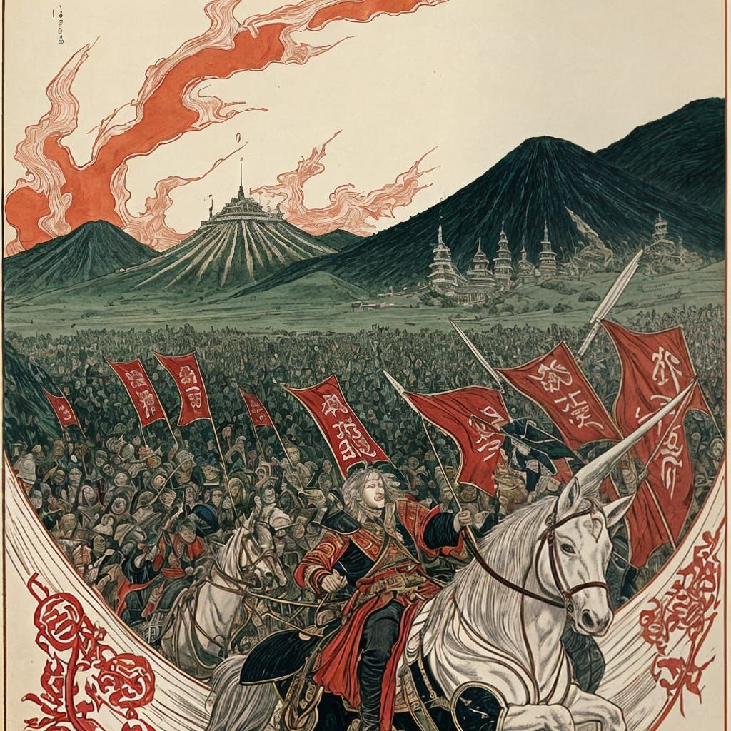Ukiyo-e Style Lord of the Rings Battle at Minas Tirith