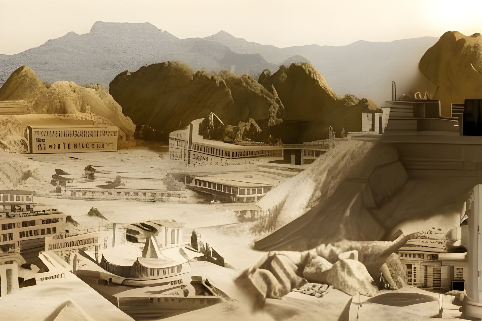 Las Vegas Archeological Dig: Cel-Shaded Matte Painting