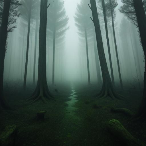 Eerie Forest with Uncanny Surreal Atmosphere