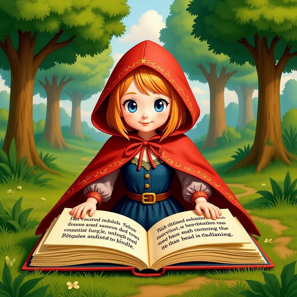 Red Riding Hood Pop-Up Book with Whimsical Forest Scene