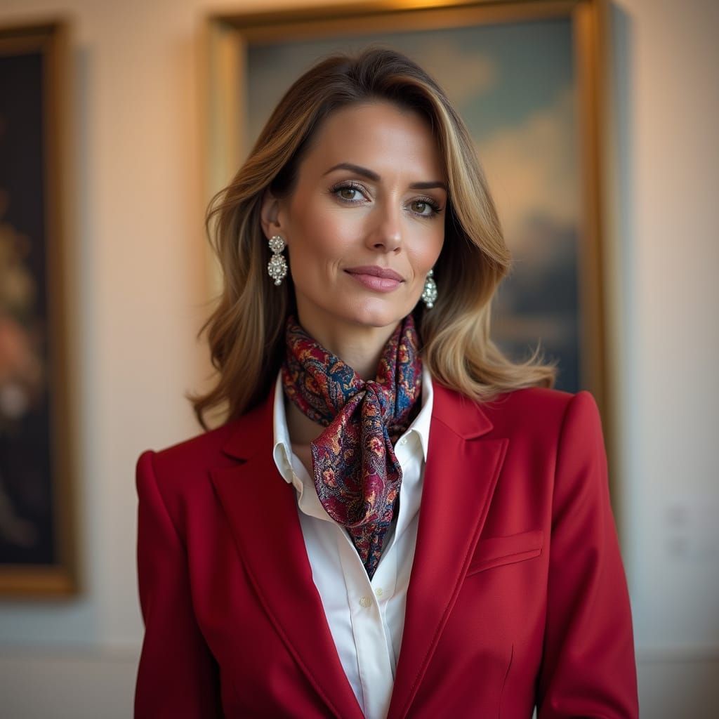 Sophisticated Businesswoman in Art Gallery Portrait
