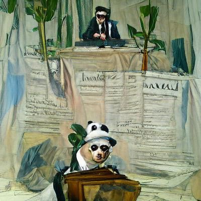 Dapper Panda Illustration in a Whimsical Style