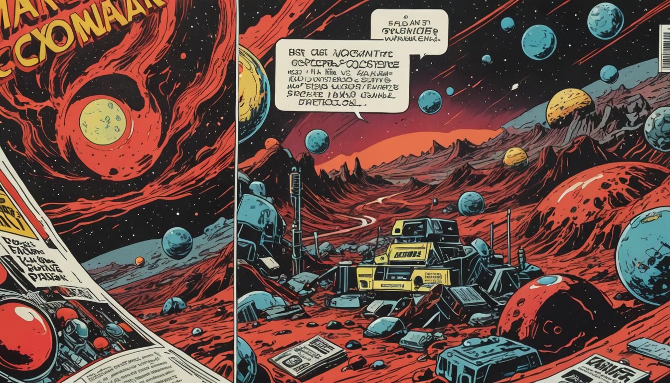 Retrofuturistic Cosmic Landscape Inspired by Polish Comics