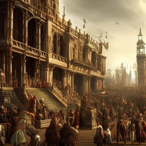 Elizabethan City: Intricate Digital Matte Painting