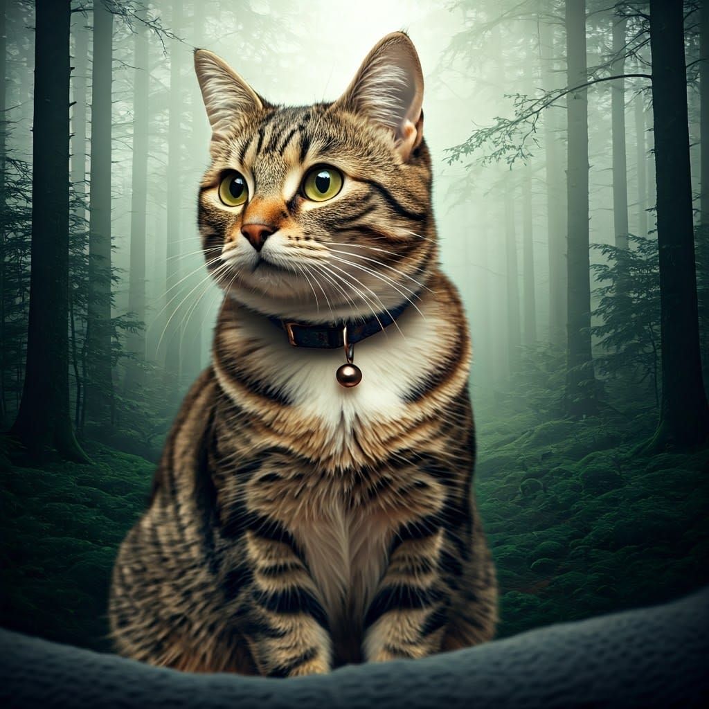 Feline Dreamscape in Ethereal Style