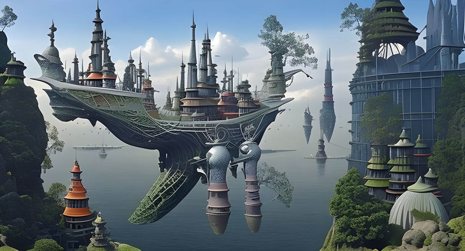 City of the Future: Detailed and Intricate Digital Art