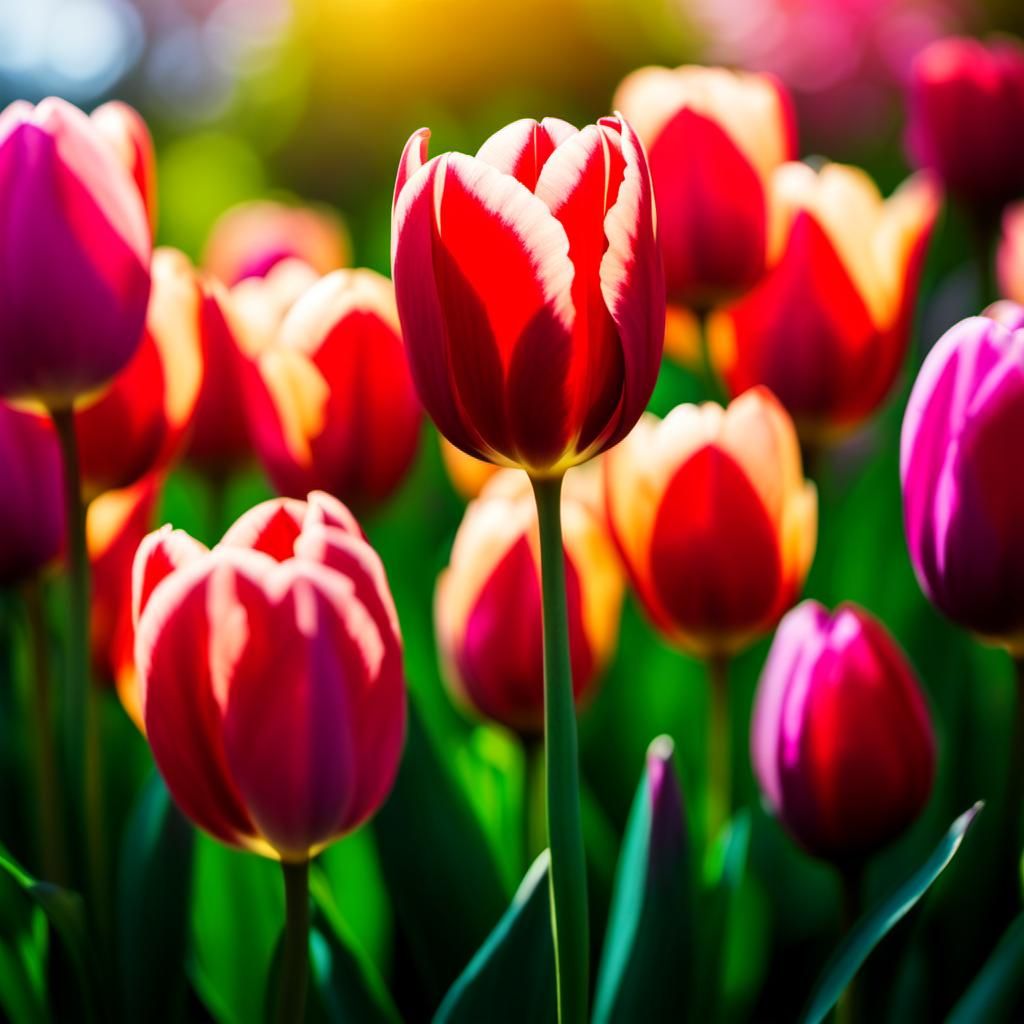 Tulips in Bloom: Soft Focus Aesthetic Masterpiece