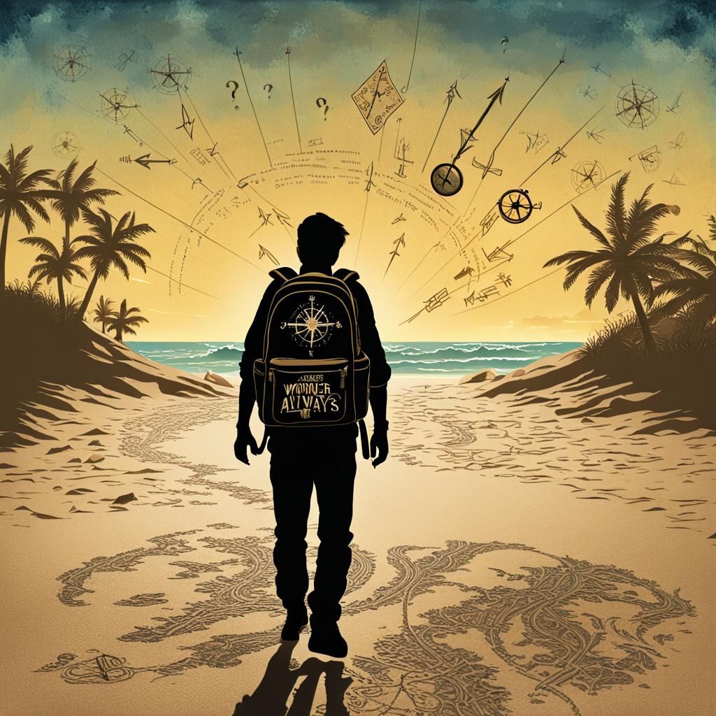 Crossroads Silhouette in Golden Light: AI Art