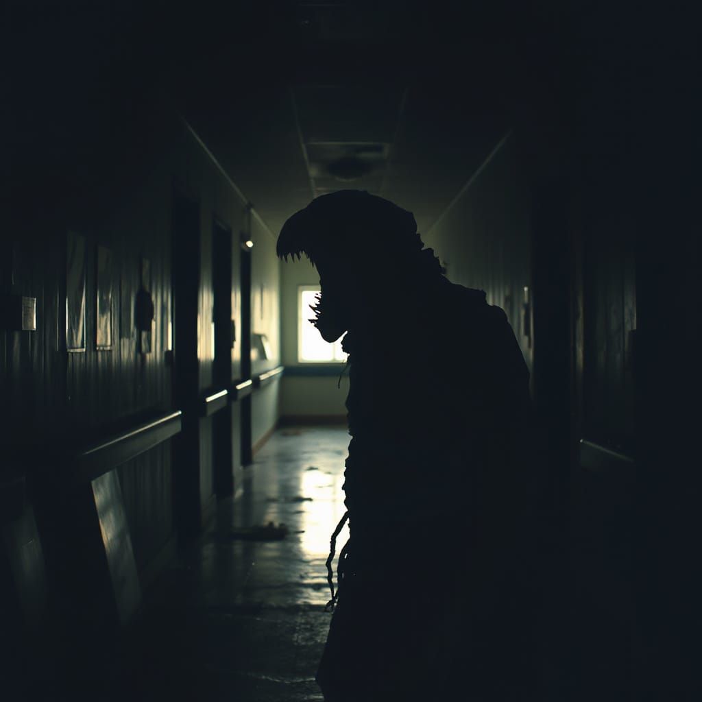 Surreal Horror Figure Rises from Wrappings in Abandoned Hosp...