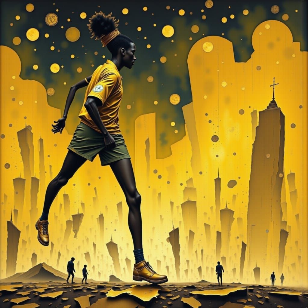 Golden Athlete's Triumphant Sprint to Victory