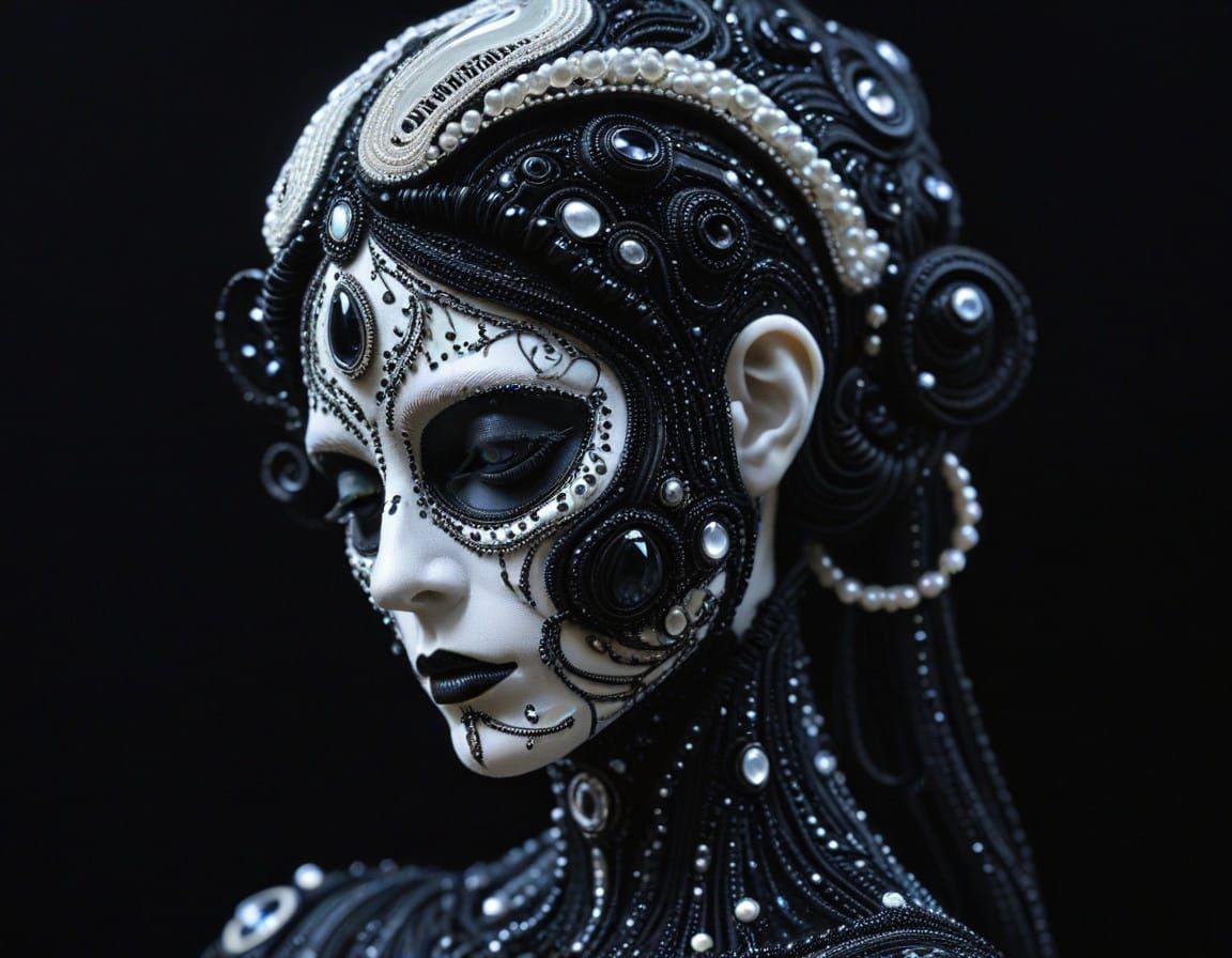 Kalisions of Marash Embroidered Soutache in Broken Electrical Moonlight