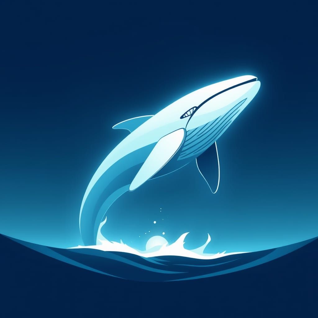 Sleek, Futuristic Whale Ascends in Dynamic, High-Tech Form