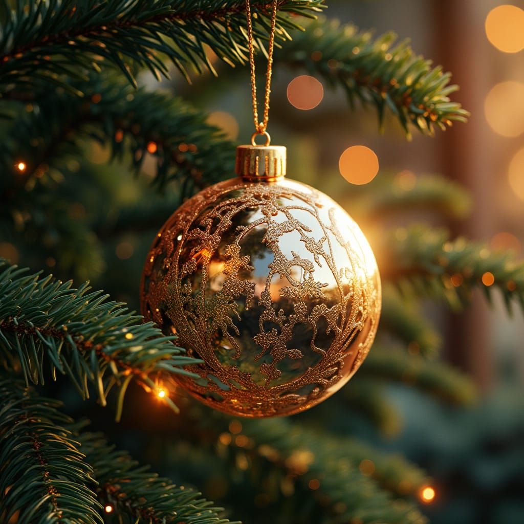 Whimsical Christmas Ornament in Photorealistic Style