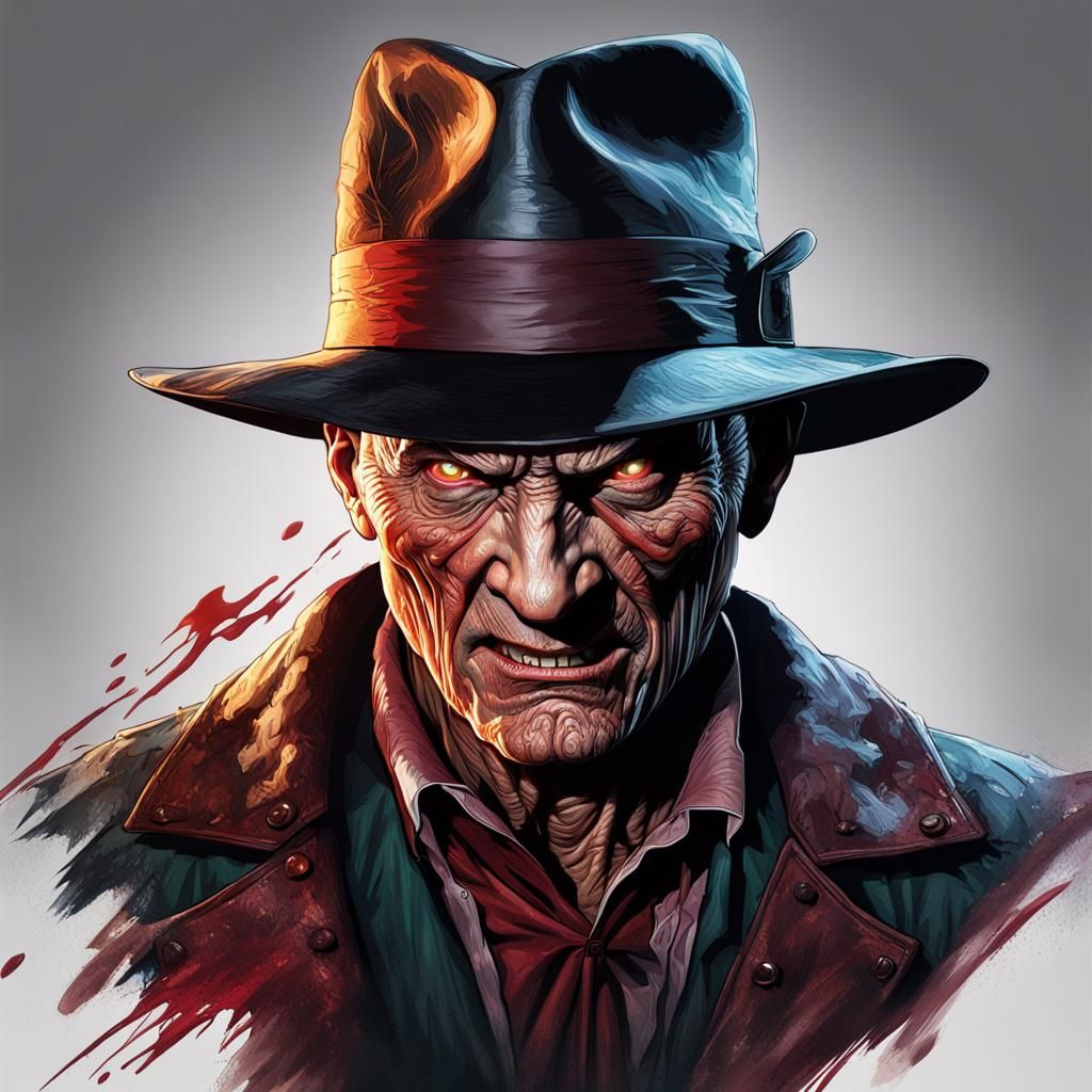 Freddy Krueger Portrait in Hyperdetailed Style
