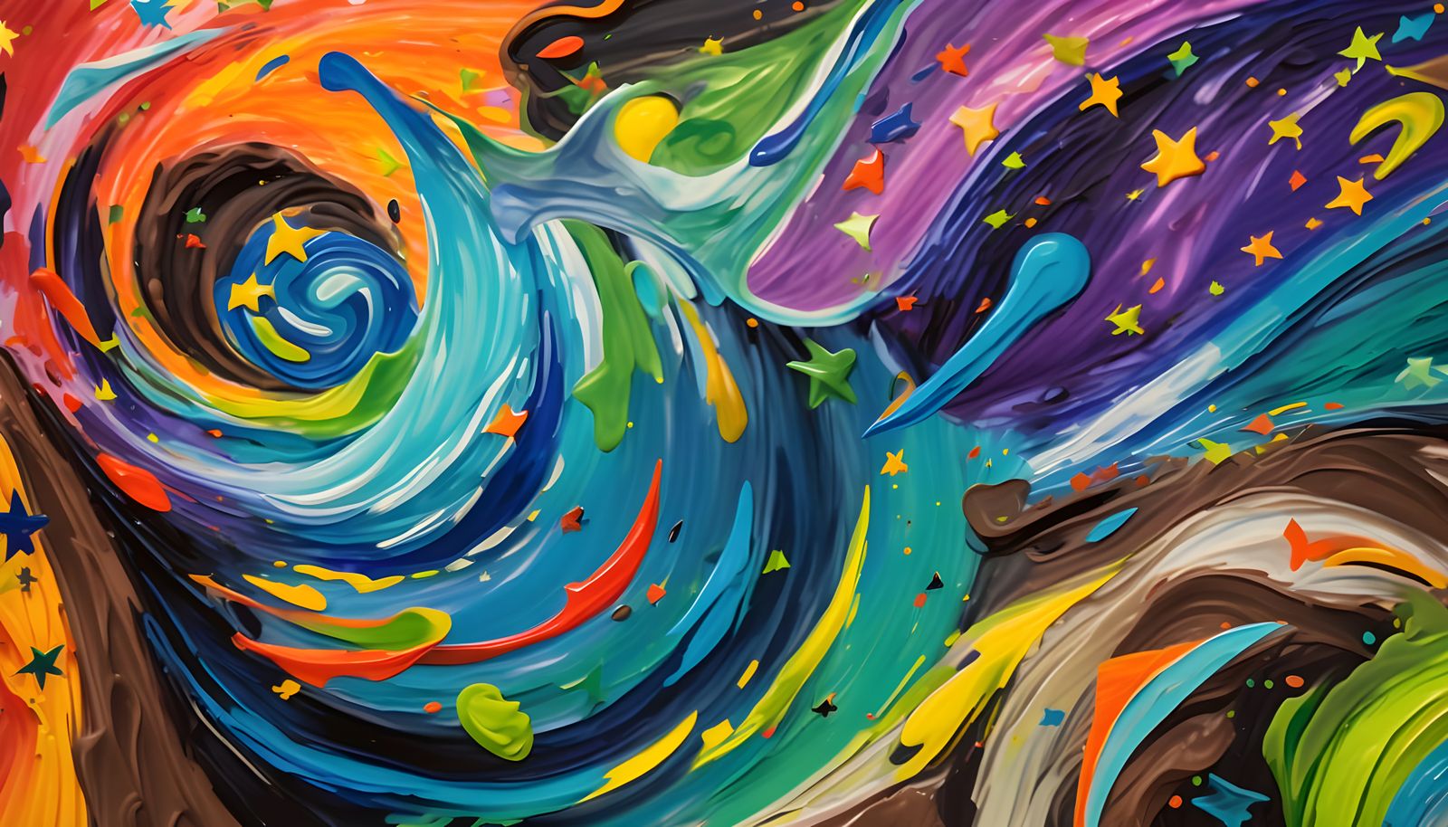 Vortex Maelstroms of Paint and Plasma with Cosmic Stars