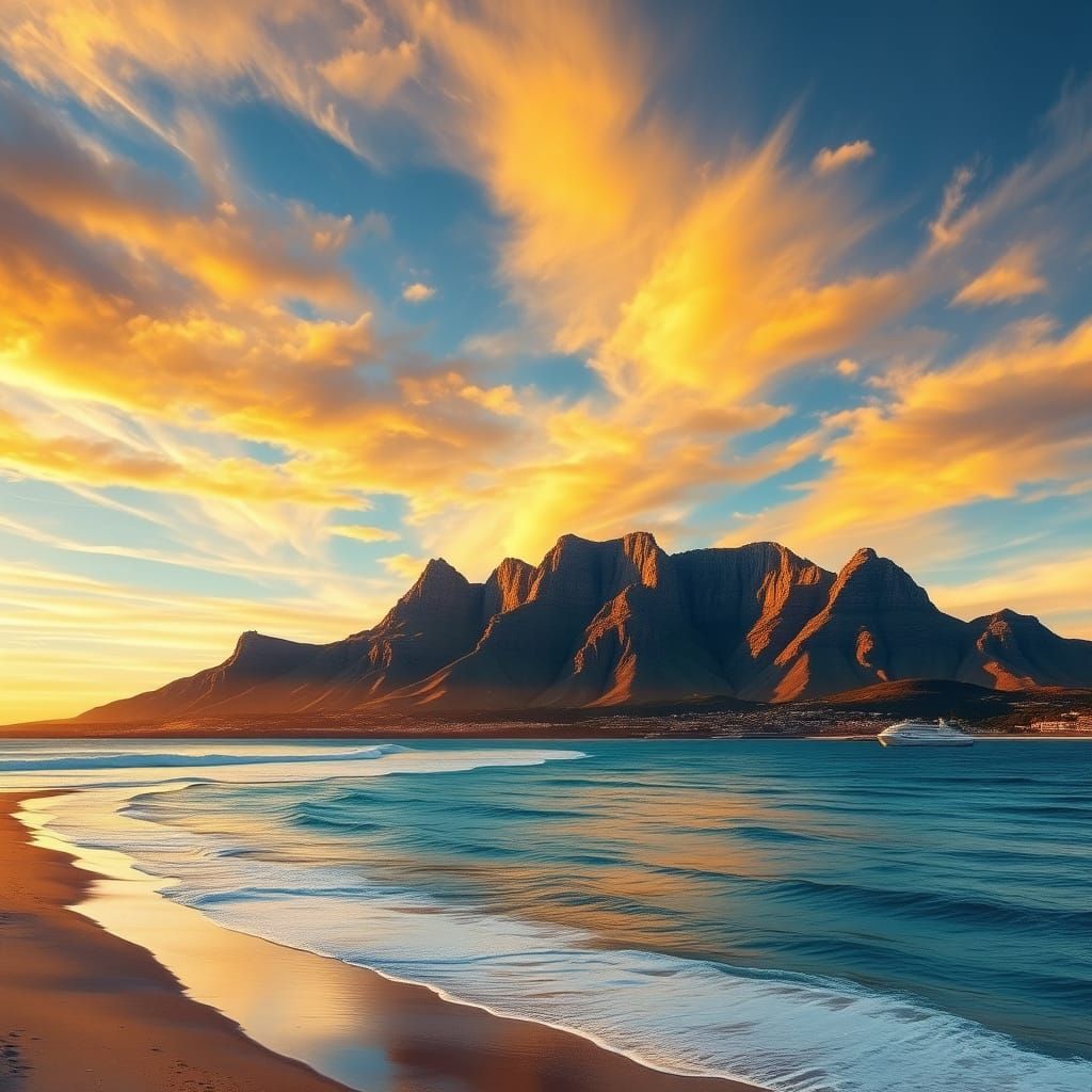 TABLE MOUNTAIN AT SUNSET