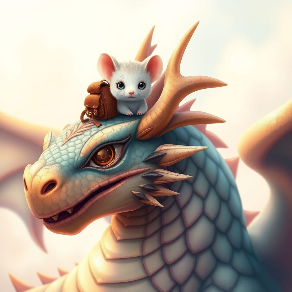 Dragon and Mouse Adventure in Gurney Style