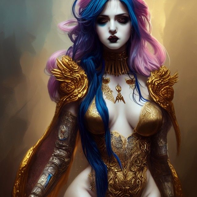 Elegant Roman Goddess with Intricate Gold Robe