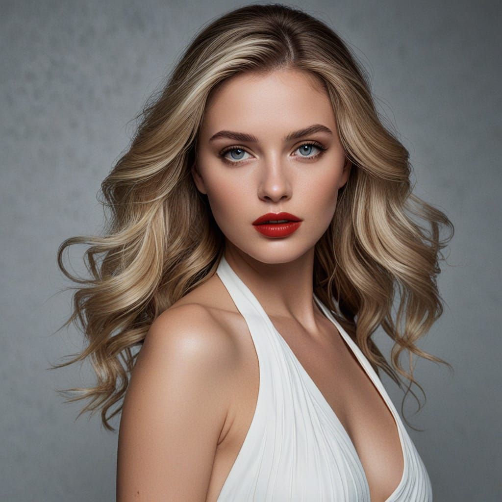 Voluptuous Blonde Goddess in Hollywood Style