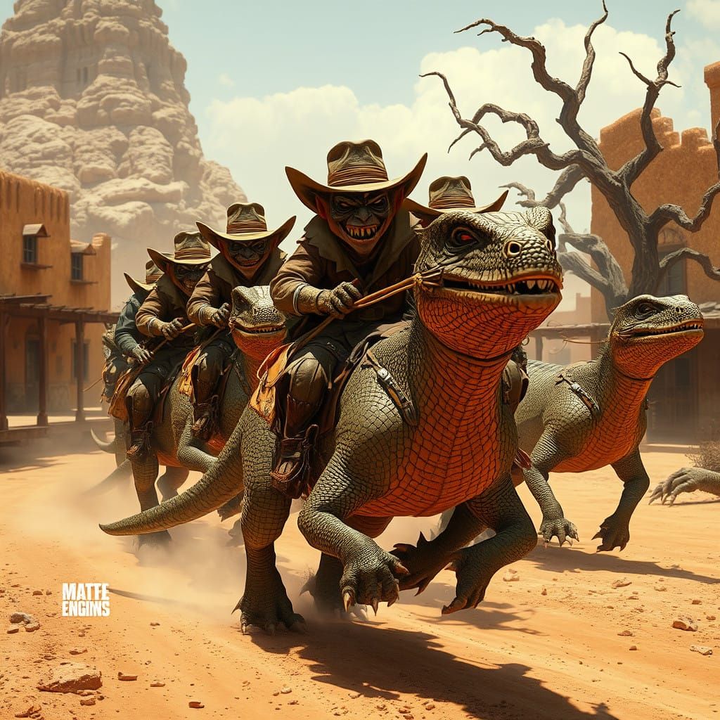 Hobgoblins Ride Fearsome Lizards Through the Old West