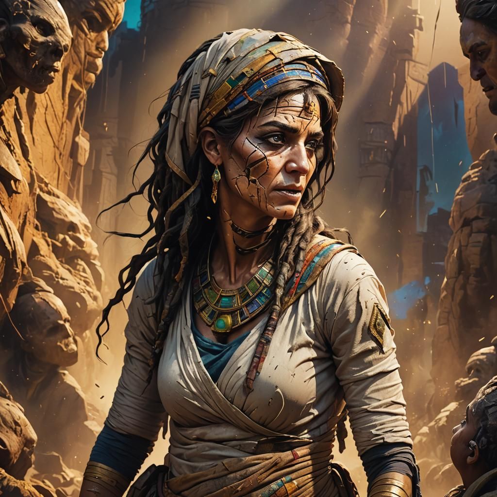 The Mummy as a Mother: Hyperrealistic Concept Art