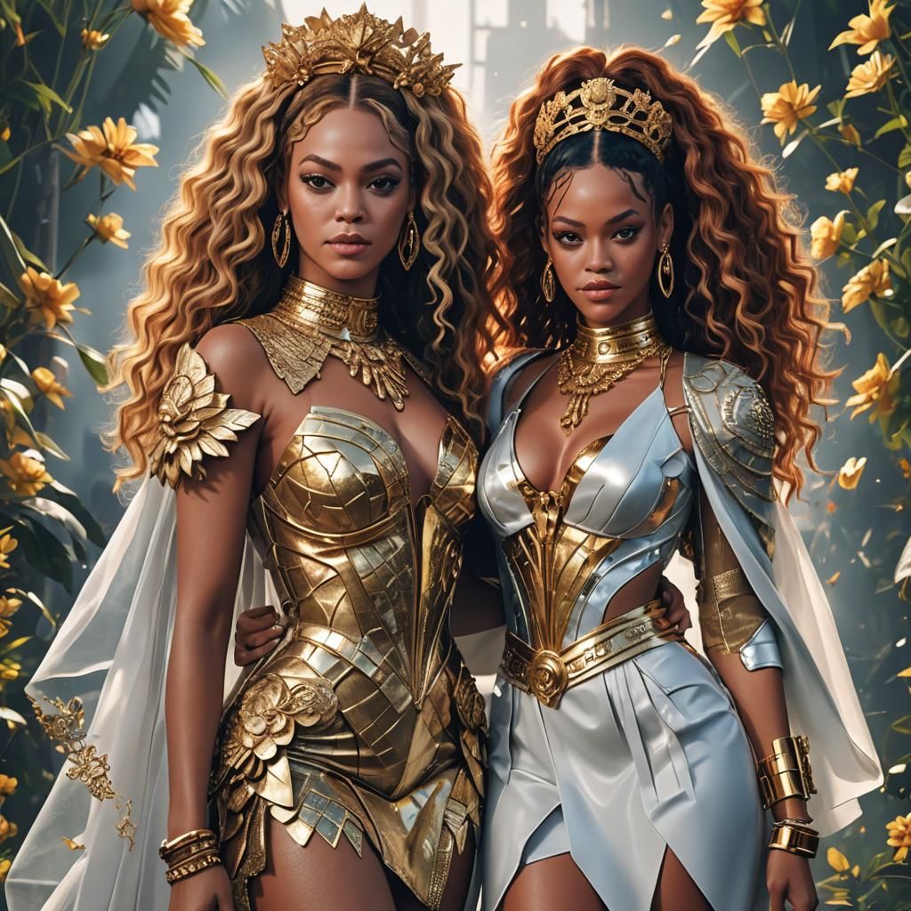 Anime Art of Two Women in 3D