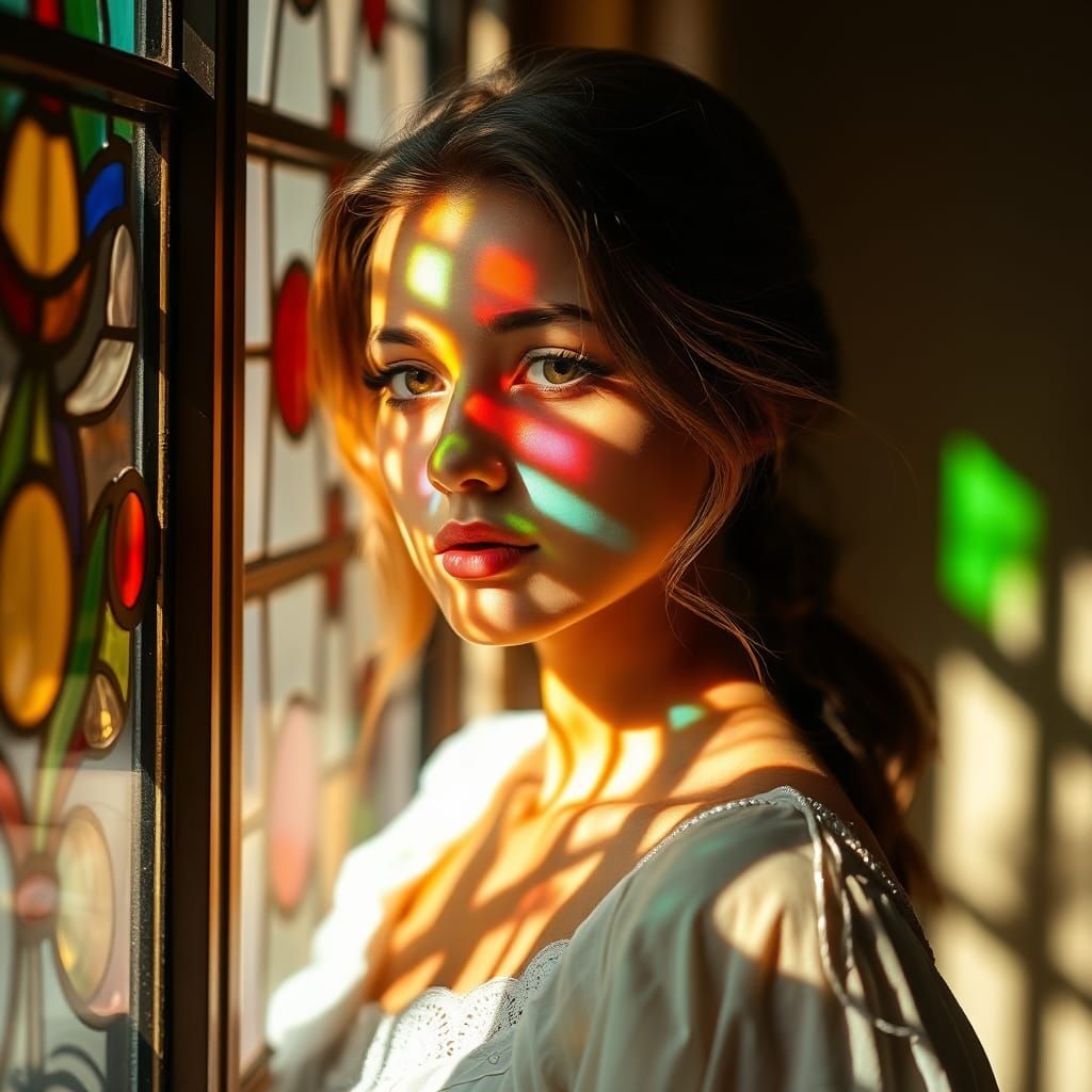 Stained Glass Portrait: Light and Shadow
