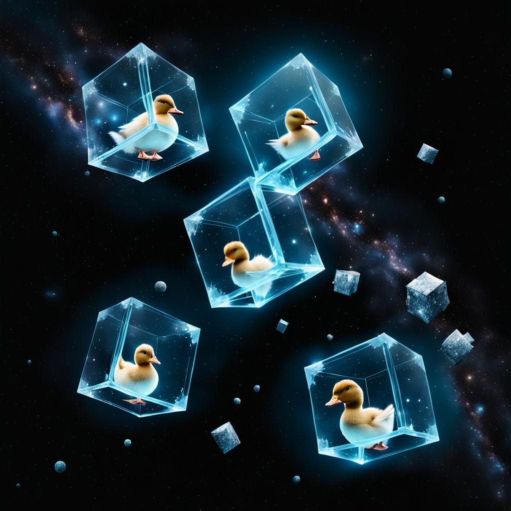 Transparent Cubes and Duck Heads in Space