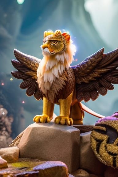 Cute Griffin with Lion Body and Eagle Wings