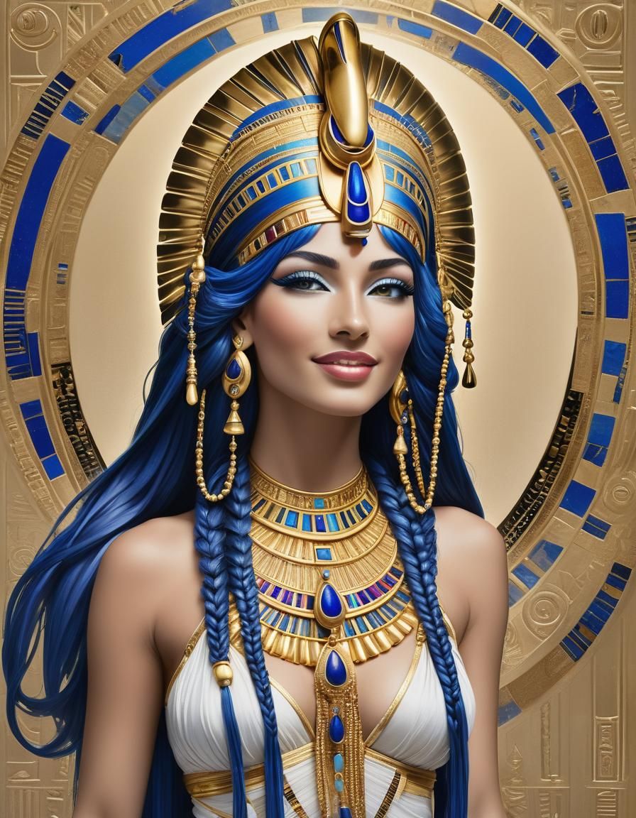 Egyptian Headdress: Art Deco Graphic Novel Woman