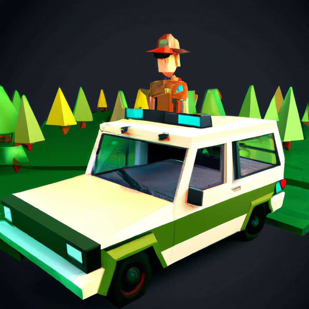 Nintendo 64 Style Park Ranger in Low Poly