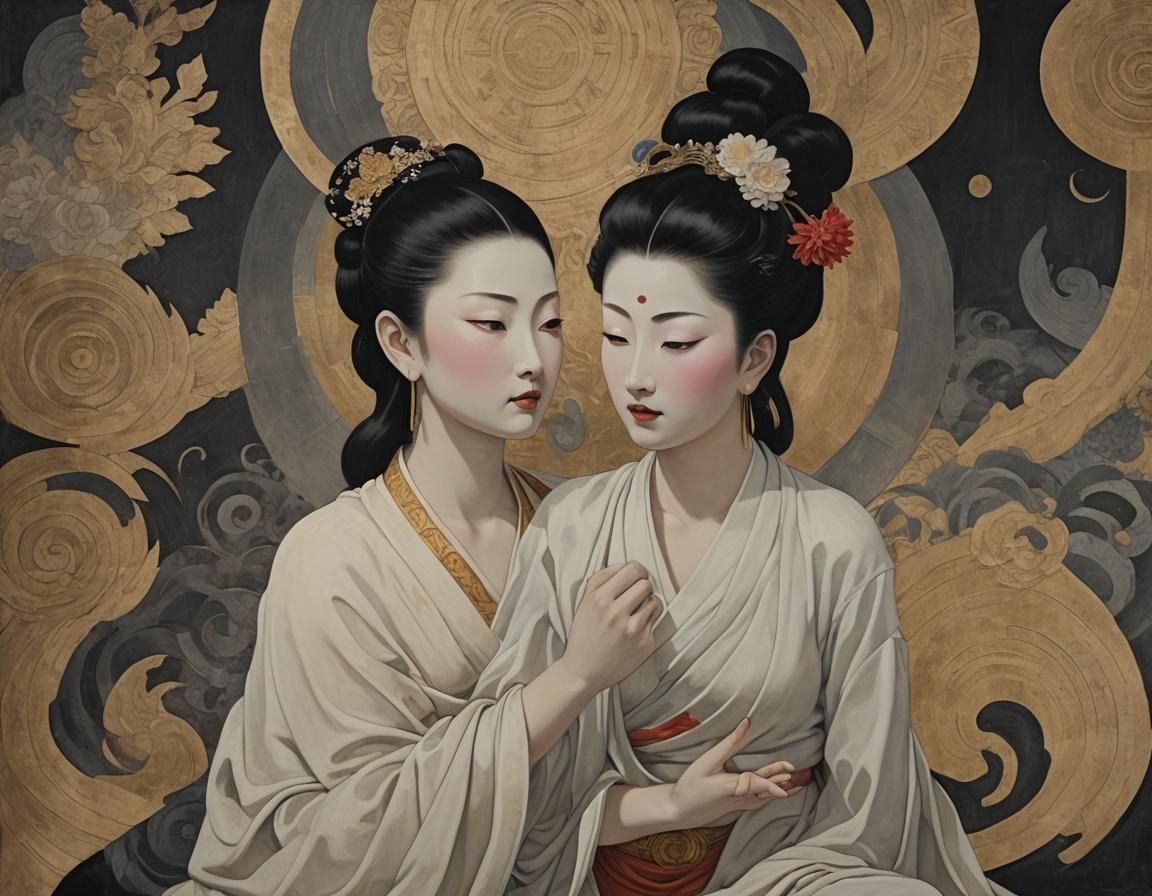 Art by Édouard Manet, a claustrophobic beach lesbian wedding...