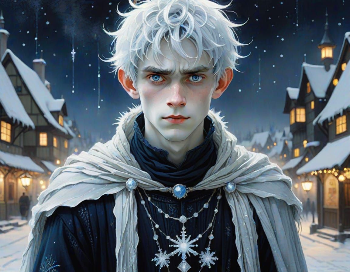 Ethereal Portrait of a Magical Winter Figure