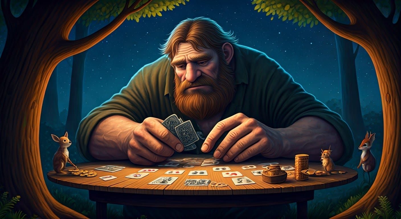 Gentle Giant's Forest Gamble Under Starlit Sky