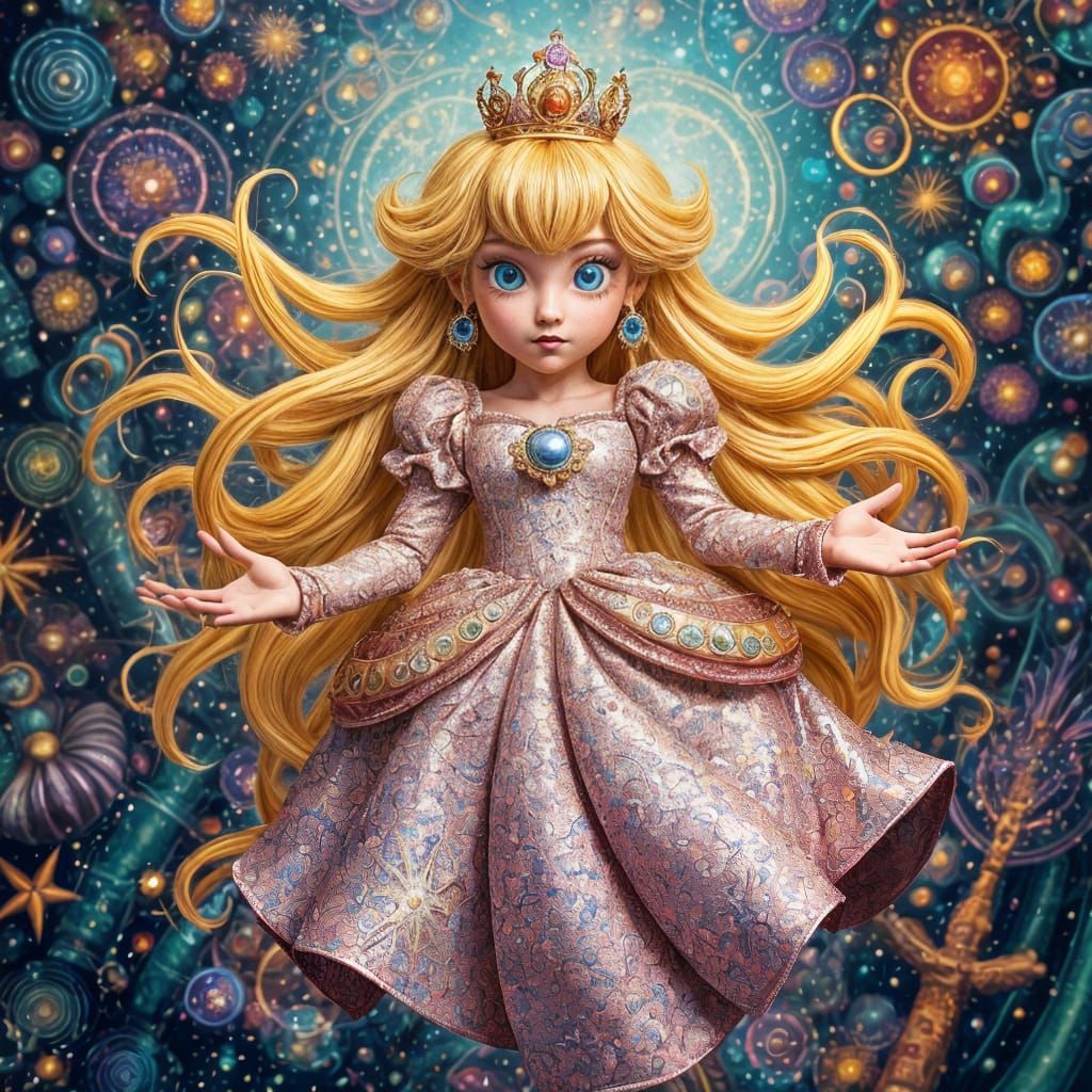 Princess Peach in Surreal Dreamscape