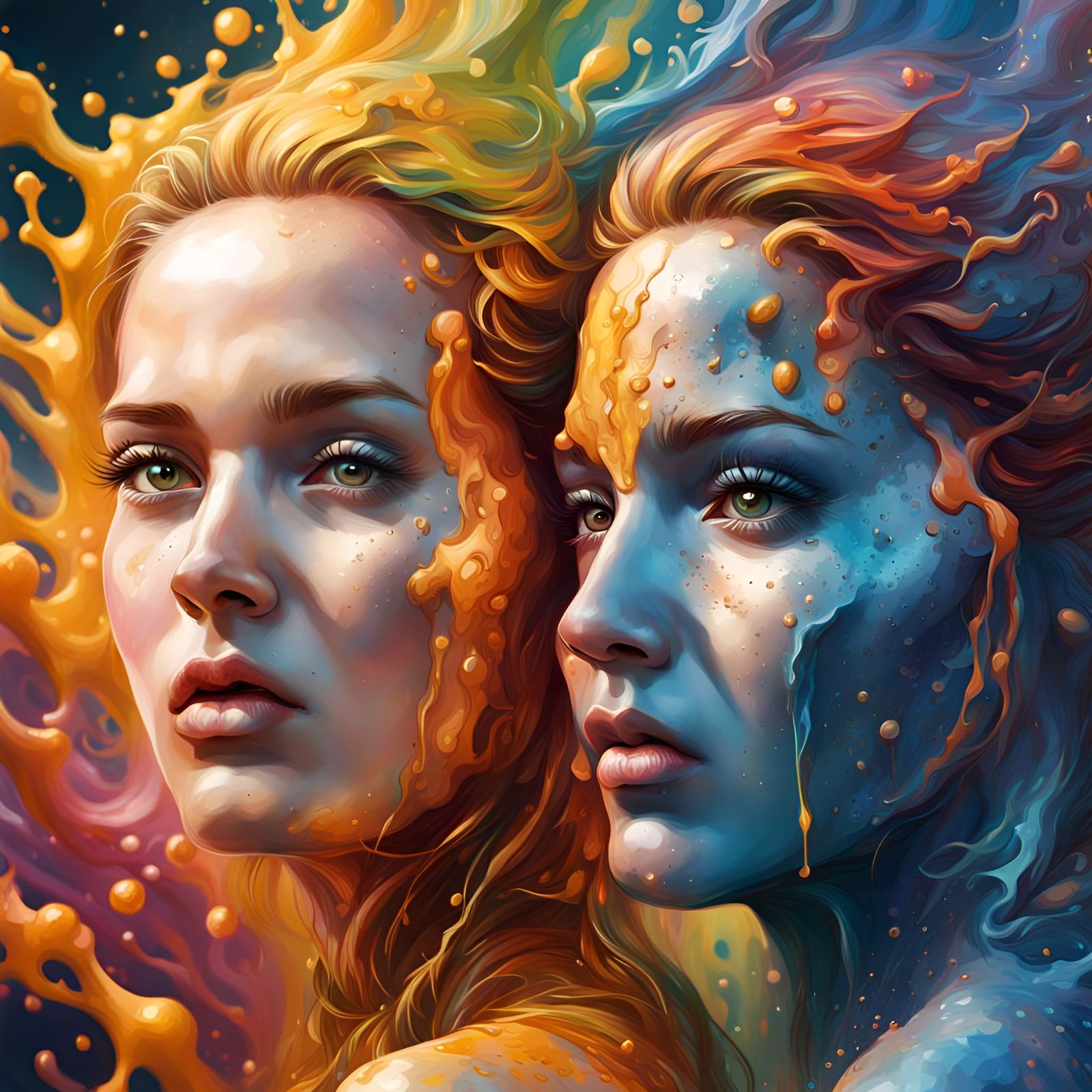 Hyperrealistic Gemini Concept Art in Vivid Colors