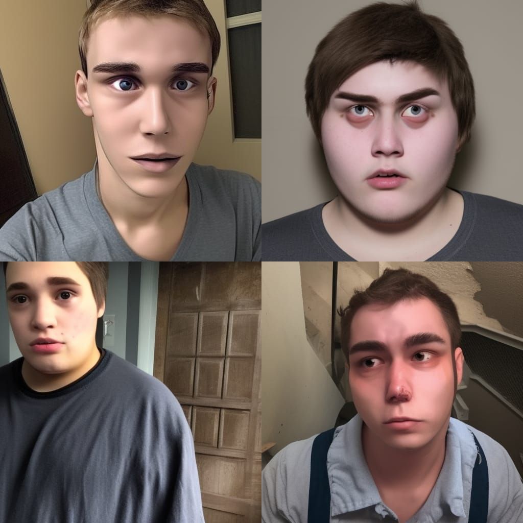 Portrait of an Unattractive Incel in Basement