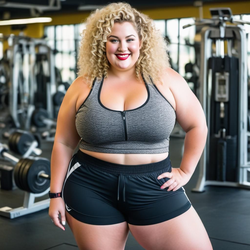 Curvy Gym Teacher in High School Gym