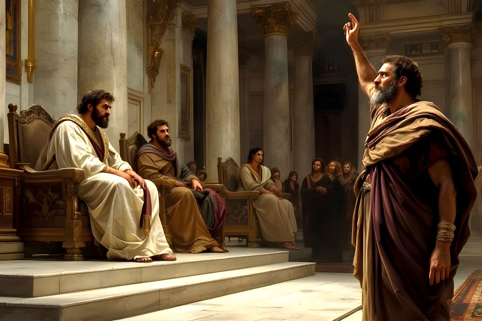Apostle Paul Stands Trial in Ancient Basilica