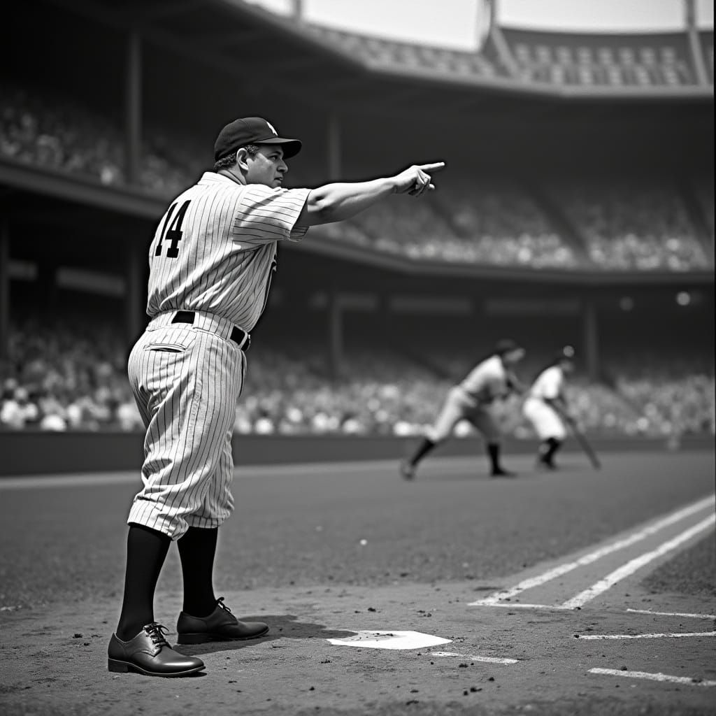 Legendary Baseball Icon Calls Shot in Photorealistic Black a...