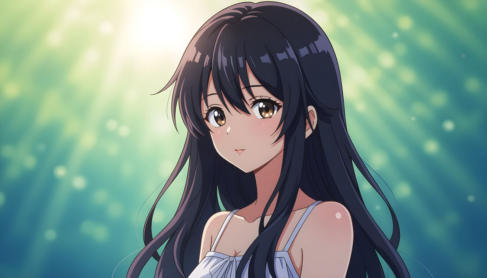 Anime Boy with Long Hair in Cel-Shaded Style